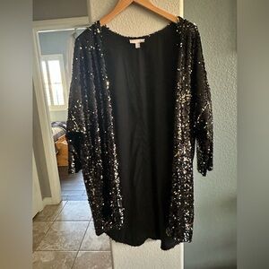 Chelsea 28 sequined black cardigan-Holiday Wear- x/xl